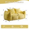 75.2'' Rabbit Fabric Oversized Bean Bag Loveseat Couch for Adults, No Assembly Required with High-Density Shredded Foam Filling and Cozy Pillows - 3 of 4