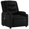 vidaXL Black Faux Leather Massage Recliner - Vibrating Lounge Chair with Cup Holders, Side Pocket, Manual Recline - 4 of 4