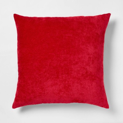 Oversized Chenille Square Throw Pillow Red - Threshold™