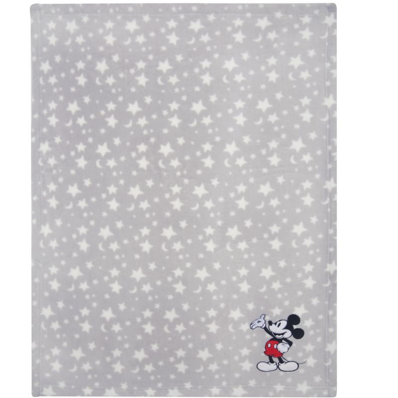 Lambs & Ivy Disney Baby Mickey Mouse Stars Gray Soft Fleece Baby Blanket, 2 of 5