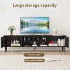Modern TV Stand for 75" TVs, Media Console with Fluted Panel Design, 2 Storage Cabinets, Adjustable Hinges & Metal Handles - 2 of 4
