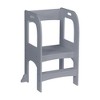 TopComfy Toddler Standing Tower Step Stool Smooth Soft Durable for Kids Kitchen Counter Bathroom Safe Easy Assembly, Gray, 34.45"*20.08"*3.54" - 4 of 4