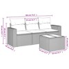 4 Piece Patio Sofa Set with Cushions Black Poly Rattan  vidaXL - 3 of 3