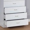 NicBex 5 Drawers Chest of Drawers with Locking Top Drawer Closet Organizers and Storage with Metal Glide rails for Bedroom, Living Room, White - 2 of 4