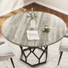 Round Dining Table for 4-6 People, 47 Inch Farmhouse Kitchen Table, Sturdy Metal Base, Industrial Wood Dinning Room Table for Kitchen, Brown - 4 of 4