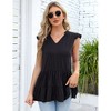 Clearlove Womens Summer Tops Dressy Casual V Neck Ruffle Short Sleeve Blouses Tops - 2 of 4