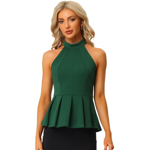 Women's Maternity top Peplum Blouse with Front Pleat for Pregnancy