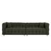 102 Inch Teddy Velvet Sofa, With 2 Throw Pillows, Hardware Feet, Mid Century Indoor Couch, Upholstered Couch For Living Room - 3 of 4
