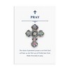Anna-Kaci Iridescent Rhinestone Cross Fashion Style Brooch Pin with Gift Message Card Envelope - 2 of 4