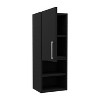 Chery Life 31"H Medicine Cabinet, Single Door, Two External Shelves, Two Interior Shelves, Black - 3 of 4