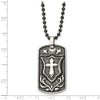 Black Bow Jewelry Stainless Steel Antiqued Embossed Cross Shield Dog Tag Necklace, 24 In - 4 of 4