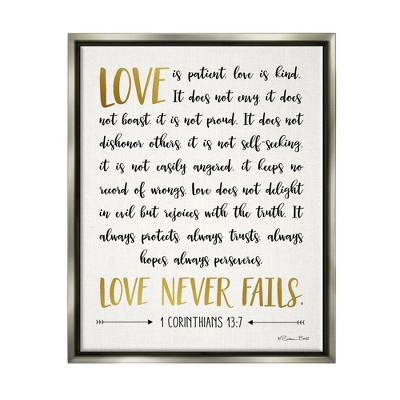 Stupell Industries Love Is Patient Psalm Faith Based Word Design