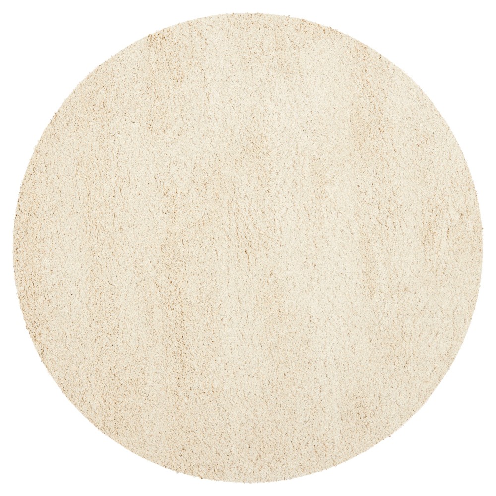 Safavieh California Solid Plush Shag Area Rug or Runner 4’ X 4’ Round