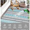 Reversible Outdoor Plastic Straw Rug - Waterproof Bohemian Area Mat for Patio, RV, Balcony, Camping, Easy Clean Picnic Mat - 3 of 4