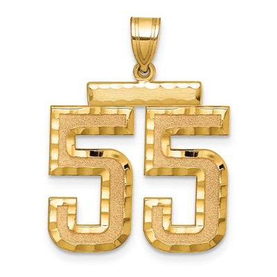 Black Bow Jewelry 14k Yellow Gold, Varsity Collection, Large D/C Pendant Number 55