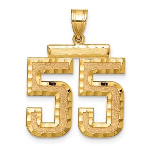 Black Bow Jewelry 14k Yellow Gold, Varsity Collection, Large D/C Pendant Number 55 - 1 of 3