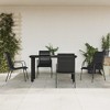 vidaXL Patio Dining Set Outdoor Table and Chair Black Steel and Textilene - 55.1" Table Length 4 Piece - 2 of 4
