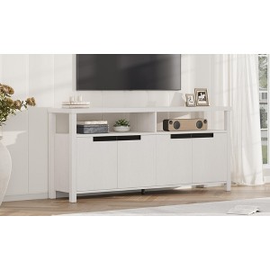 Farmhouse TV Stand for 75/80 Inch TVs, Long Entertainment Center w/ Storage Drawer &OpenShelf, Television Consoles Stands for living room - 1 of 3