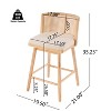 Christopher Knight Home Nilo Modern Woven Rattan Rubberwood Upholstered Counter Stools with Rattan Curved Backrest (Set of 4) - 3 of 4
