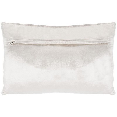Beige and Silver Snowflake Rectangular Pillow