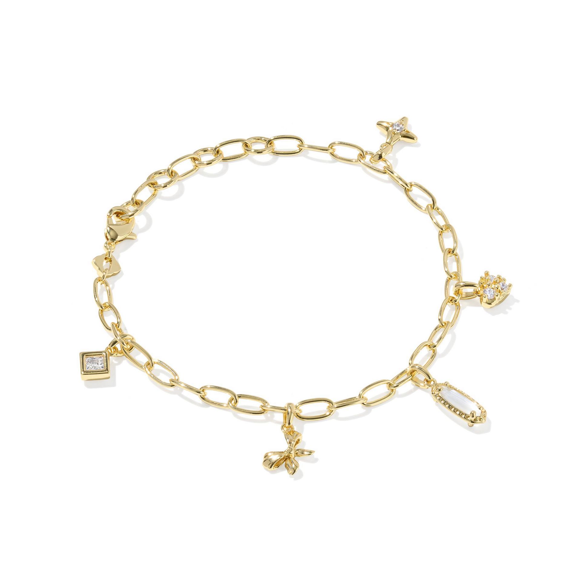 Kendra Scott Belle Cubic Zirconia Chain Bracelet - Gold/White