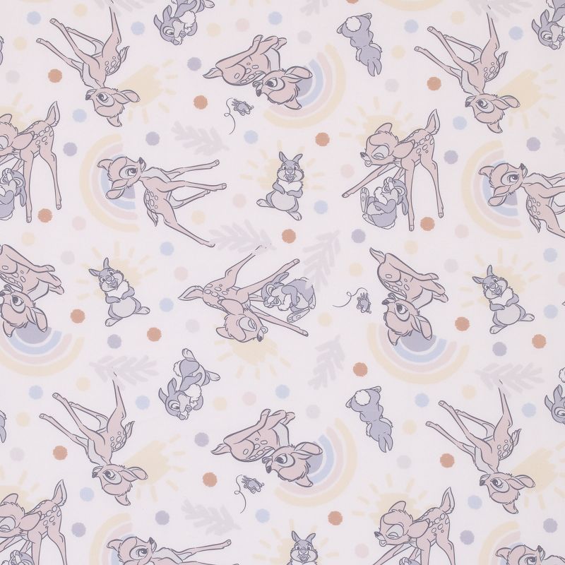 Disney B is for Bambi Tan, Gray, and White Nursery Fitted Mini Crib Sheet, 2 of 5