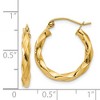 Black Bow Jewelry 3mm x 22mm Polished 14k Yellow Gold Medium Twisted Round Hoop Earrings - 4 of 4
