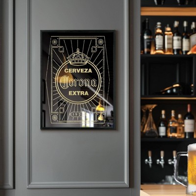 Corona Extra Gold and Black Framed Bar Sign