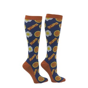Breakfast Foods Funny Novelty Compression Socks For Women Adult Size - Crazy Dog Compression Socks - 1 of 4