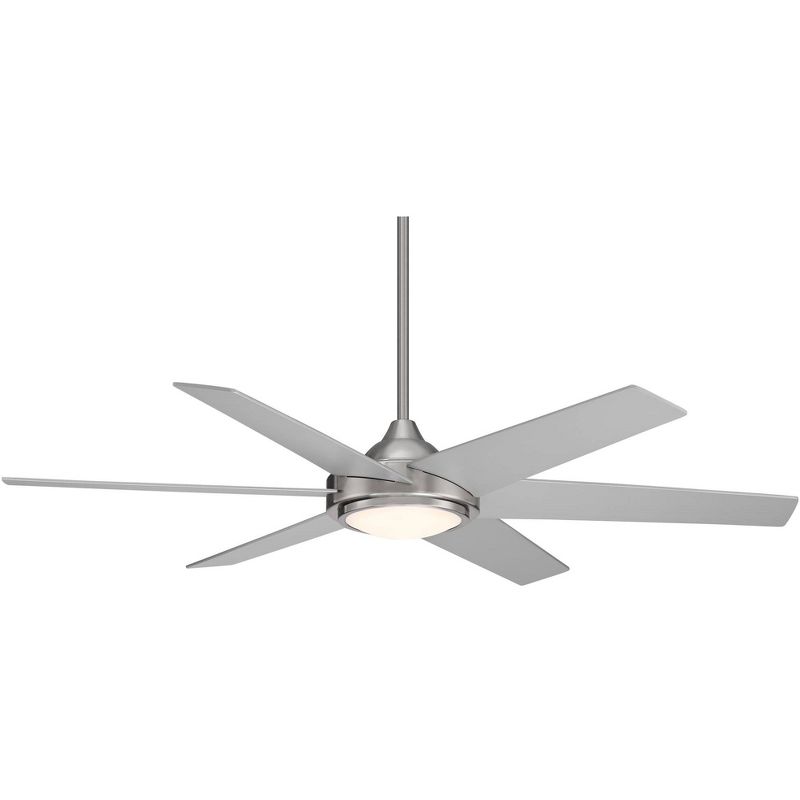 56" Casa Vieja Estate Modern Indoor Outdoor Ceiling Fan with LED Light Remote Control Brushed Nickel White Diffuser Damp Rated for Patio Exterior Home, 1 of 10