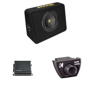Kicker TCWC104 CompC 10" Enclosure 4-Ohm & 46CXA400.1, Includes Bass Knob, Audio Upgrade Bundle - 1 of 4