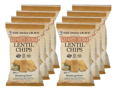 The Daily Crave Aged White Cheddar Lentil Chips - Case of 8/4.25 oz
