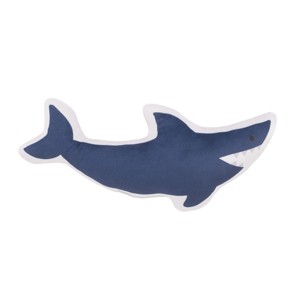 Everything Kids Blue Shark Super Soft Shaped Decorative Toddler Pillow - 1 of 4