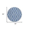 Blue And Ivory Geometric Washable Indoor Outdoor Area Rug - 3 of 4