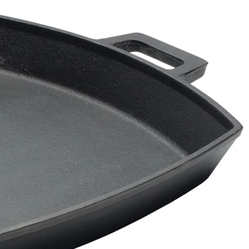 Bayou Classic 12 x 14 Inch Heavyweight Even-Heating Oven & Broiler Safe Cast Iron Shallow Skillet Pan with Wide Loop Handles for Cooking or Baking, 5 of 8