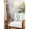 20"x20" Oversize Sea Horse Design Square Throw Pillow Cover Aqua Blue - Saro Lifestyle: Cotton, Zipper Closure, Hand Wash - 4 of 4