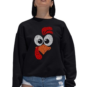 LA Pop Art Turkey Face - Women's Word Art Crewneck Sweatshirt - 1 of 4