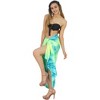 LA LEELA Women's Long Beachwear Vacation Swimsuit Sarong Wrap Swimwear Cover up Wraps One Size Blue, Tie Dye Design - 4 of 4