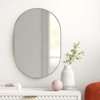 Serio 20"x 28" Modern Oval/Pill Shaped Wall Mount Mirror,Horizontal/Vertical Hanging Aluminum Alloy Frame Mirror-The Pop Home - 2 of 4