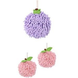 REGALWOVEN 3 Pack Soft Absorbent Fluffy Chenille Hand Towels for Bathroom 6" x 6" - 1 of 4