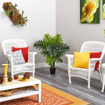 40-inch Green Plastic Philodendron Faux Potted Plant