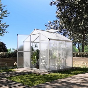Garvee Greenhouse for Outdoors, Aluminum Alloy & Polycarbonate Green House with Windows Vent, for Patio, Backyard, Garden - 1 of 4
