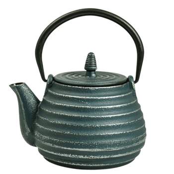 Black and Gold Cast Iron Teapot by Charbrew 1200ml Tea Pot Kettle
