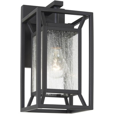 Minka Lavery Modern Outdoor Wall Light Fixture Sand Coal 12 1/4" Clear Seeded Glass for Post Exterior Barn Deck House Porch Patio