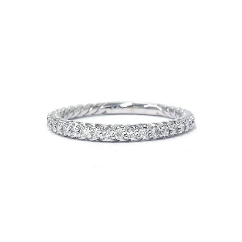 Pompeii3 1/4ct Diamond Braided Wedding Ring 14K White Gold, 4 of 6
