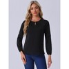 INSPIRE CHIC Women's Work Long Sleeve Keyhole Neck Elegant Chiffon Blouse - 4 of 4