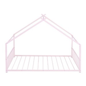 Elegant Full-Size Metal Bed with House Design Frame for Stylish Bedrooms - 1 of 4