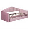 Twin Size Upholstered Daybed With Trundle, Velvet Day Bed With USB Charging Ports, No Box Spring Needed - 2 of 4