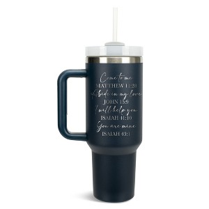 Elanze Designs Come To Me Abide In My Love His Word 40 oz. Stainless Steel, Large Water Bottle Coffee Mug, Spill & Leak Resistant, Thermal Travel - 1 of 1