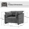 Aukfa Chenille Oversized Armchair,Modern single sofa lounge chair with 24.4" seat depth for living room comfort - 4 of 4